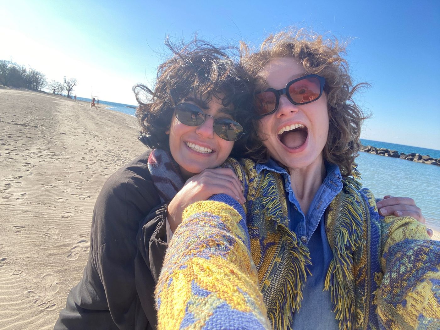 Windswept selfie by the water