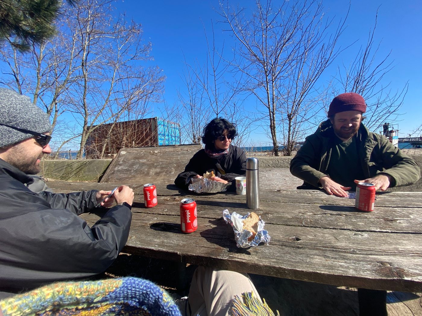 Lunch at a picnic table