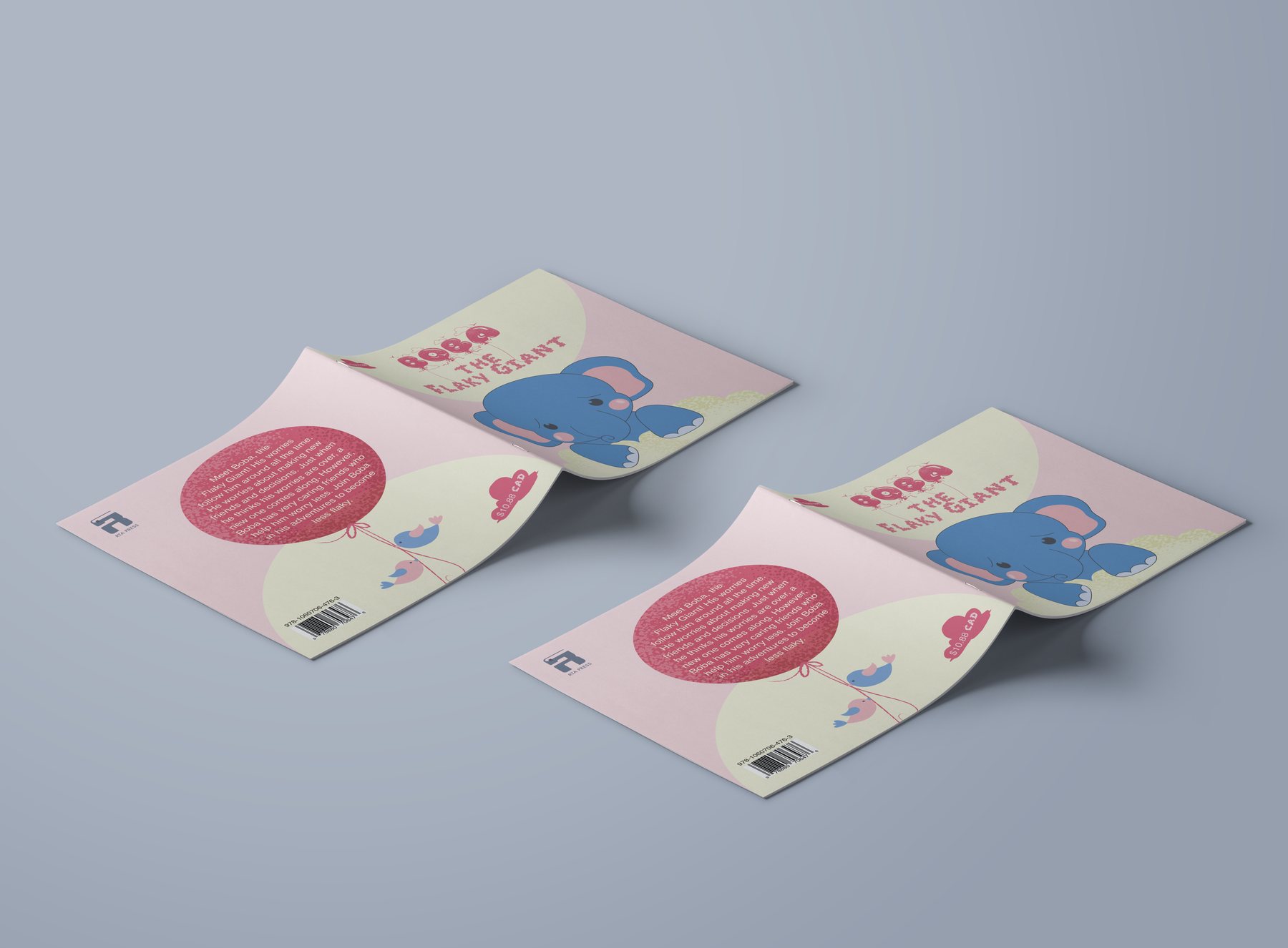 Two Boba the Flaky Giant covers on a grey surface