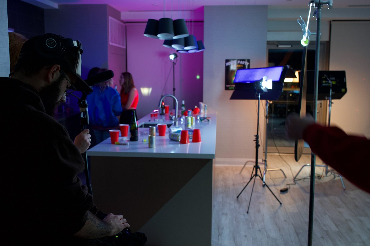 Sound recording on the party set
