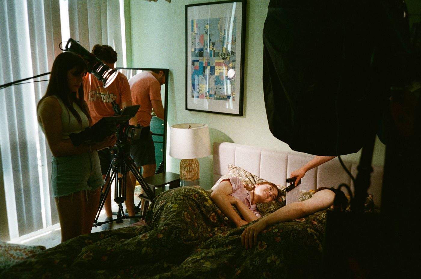 Setting up a bedroom scene
