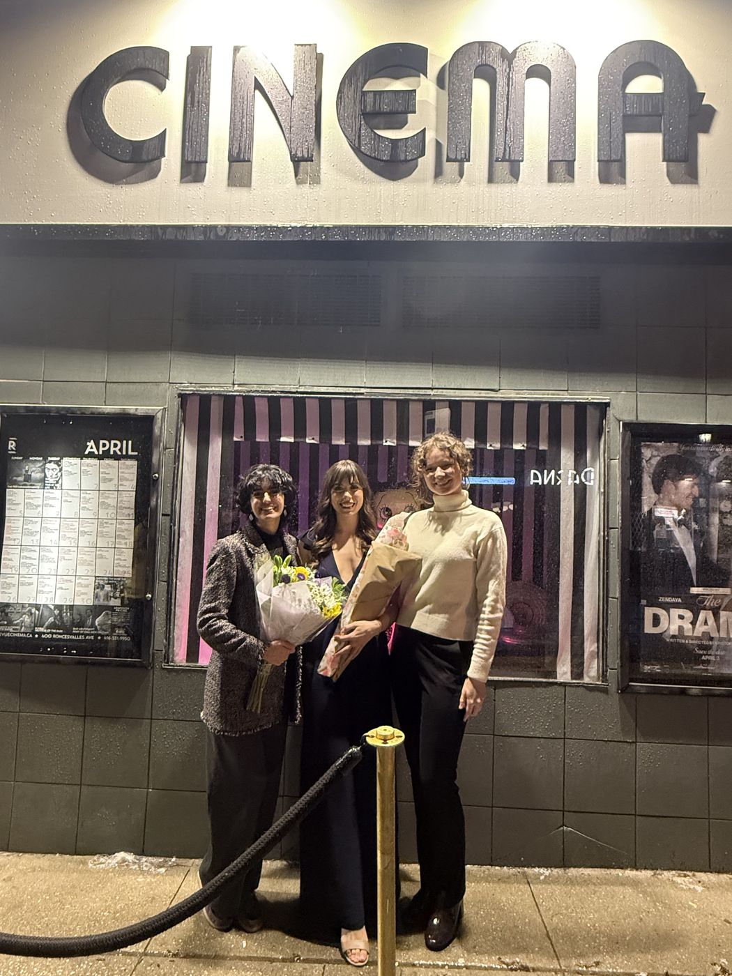 Outside the Revue Cinema on screening night